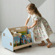 Bibliothèque enfant double-face sur roulettes - Couleur bleu clair
