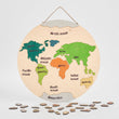 BusyKids Carte du monde en bois avec figurines d’animaux magnétiques