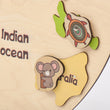 BusyKids Carte du monde en bois avec figurines d’animaux magnétiques