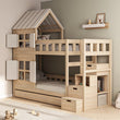 BusyKids Lit superposé DREAM-HOUSE avec échelle et rangements 200x90 cm