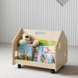 Bibliothèque enfant double-face sur roulettes - nature