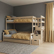 Lit superposé BusyKids LUMI-MAX avec escalier de rangement 90 x 200 / 120 x 200 cm