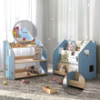 Ensemble - Bibliothèque enfant + Étagère à jouets - Couleur bleu clair / rose