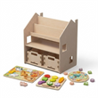 Étagère 2-en-1 + Boîte à jouets ×2 + contenu au choix — Ensemble BusyKids · Premiers encastrements [fill:sorters]