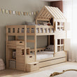 BusyKids Lit superposé DREAM-HOUSE avec échelle et rangements 200x90 cm