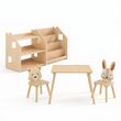 Bibliothèque + étagère à jouets + Table enfant avec 2 chaises — Ensemble BusyKids