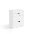 Coiffeuse 3-en-1 RUBI avec miroir, tabouret, rangement et tiroirs – Blanc