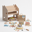 Étagère 2-en-1 + Boîte Montessori 36 mois et + + contenu au choix — Ensemble BusyKids · Cuisine : aliments [fill:kitchenProps]