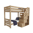 BusyKids Lit superposé MIRA-MAX 2en1 avec escalier de rangement frontal 90 x 200 cm