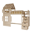 BusyKids Lit mezzanine GALAXY-HOUSE avec demi-toit et escalier de rangement 90 x 200 cm