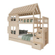 BusyKids Lit superposé en forme de maison DREAM-HOUSE MAX avec escalier de rangement 90 x 200 cm