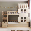 BusyKids Lit superposé DREAM-HOUSE avec échelle et rangements 200x90 cm