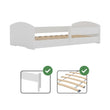 Lit Montessori pour enfant LEO 160 × 80 / 140 × 70 cm avec barrière de sécurité