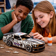 Maquette 3D en bois Voiture de police sportive BusyKids