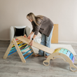 Ensemble - Triangle de Pikler + un grand toboggan à double face + bascule d’équilibre