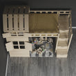 BusyKids Lit mezzanine GALAXY-HOUSE avec demi-toit et escalier de rangement 90 x 200 cm