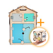 Ensemble - Busy board maisonnette natura et cube interactif