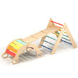 Ensemble - Triangle de Pikler + un grand toboggan à double face + bascule d’équilibre