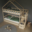 BusyKids Lit superposé MAMI-TWIN avec escalier de rangement 90 x 200 cm