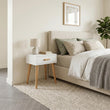 Table de chevet LUNA – Blanc