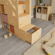BusyKids LOFTI-MAX Lit mezzanine en bois 90 × 200 cm avec escalier de rangement