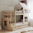 BusyKids Lit superposé DREAM-HOUSE avec échelle et rangements 200x90 cm
