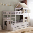 BusyKids Lit superposé DREAM-HOUSE avec échelle et rangements 200x90 cm