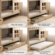 BusyKids Lit superposé en forme de maison DREAM-HOUSE MAX avec escalier de rangement 90 x 200 cm