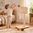 BusyKids Panier de basket enfant en bois à poser au sol
