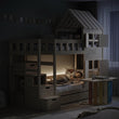 BusyKids Lit superposé DREAM-HOUSE avec échelle et rangements 200 x 90 cm