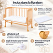 BusyKids MIRACLE 2 en 1 berceau cododo avec matelas