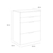 Coiffeuse 3-en-1 RUBI avec miroir, tabouret, rangement et tiroirs – Blanc