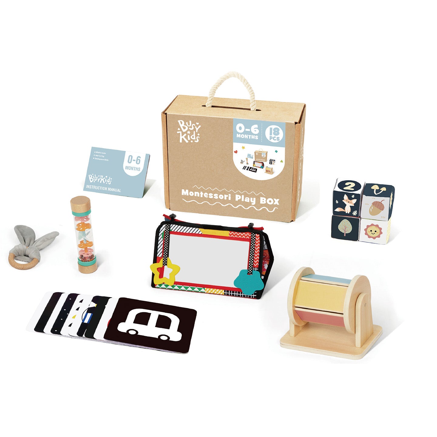 Coffret de Jeu Montessori pour les bébés de 0 à 6 mois BusyKids