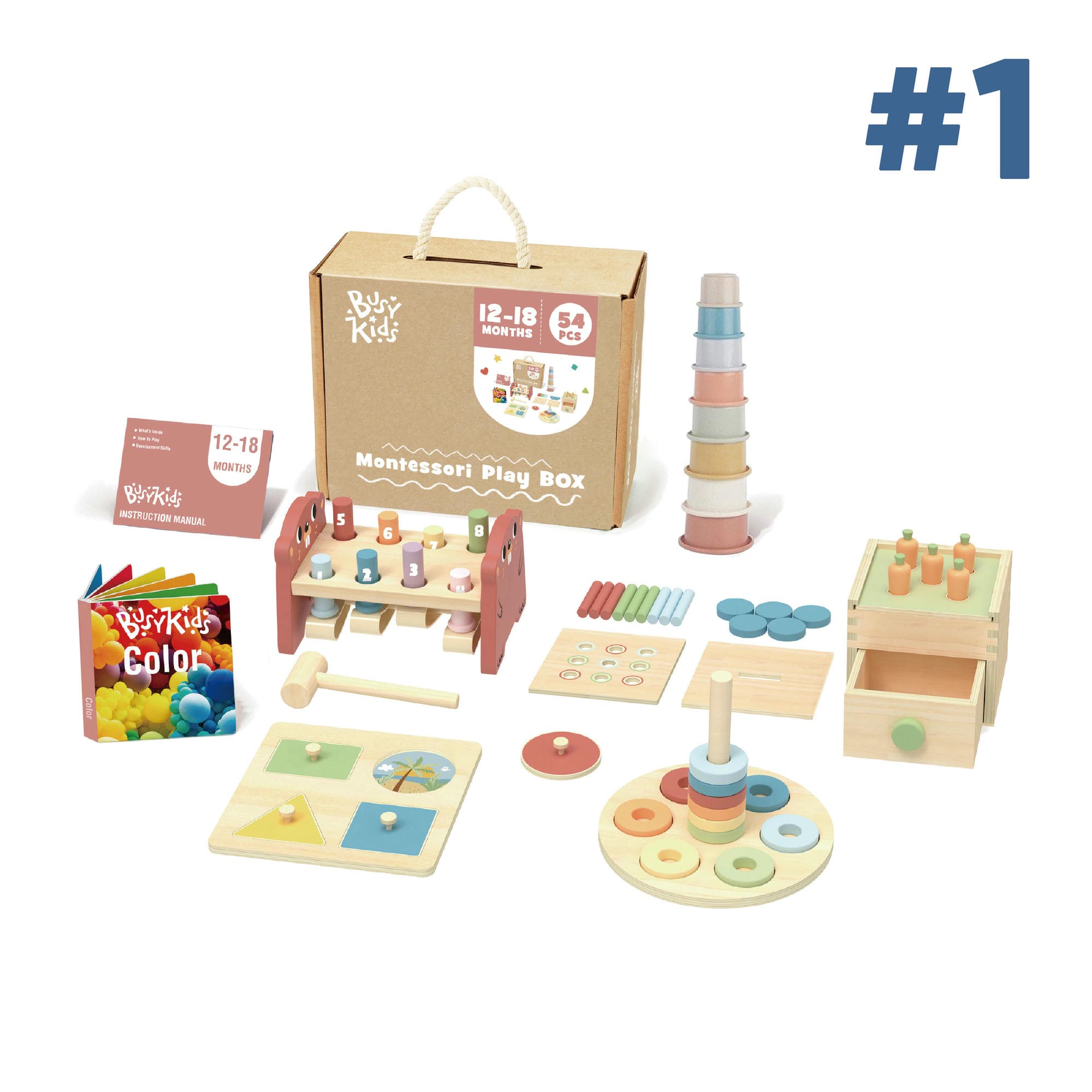 Coffret de Jeu Montessori pour les enfants de 12 à 18 mois