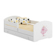 Lit enfant LUK-ONE avec barrière de protection et tiroir de rangement