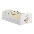 Lit enfant LUK-ONE avec barrière de protection et tiroir de rangement