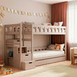 BusyKids Lit superposé TOTO-TWIN MAX avec échelle et espace de rangement 200 x 90 cm