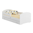 Lit enfant LUK-ONE avec barrière de protection et tiroir de rangement