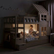 BusyKids Lit superposé DREAM-HOUSE avec échelle et rangements 200x90 cm