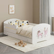 Lit enfant LUK-ONE avec barrière de protection et tiroir de rangement