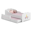 Lit enfant ANNA-MAX avec lit d’appoint 145 × 80 cm – avec motif et matelas