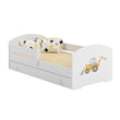 Lit enfant LUK-ONE avec barrière de protection et tiroir de rangement