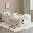 Lit enfant LUK-ONE avec barrière de protection et tiroir de rangement
