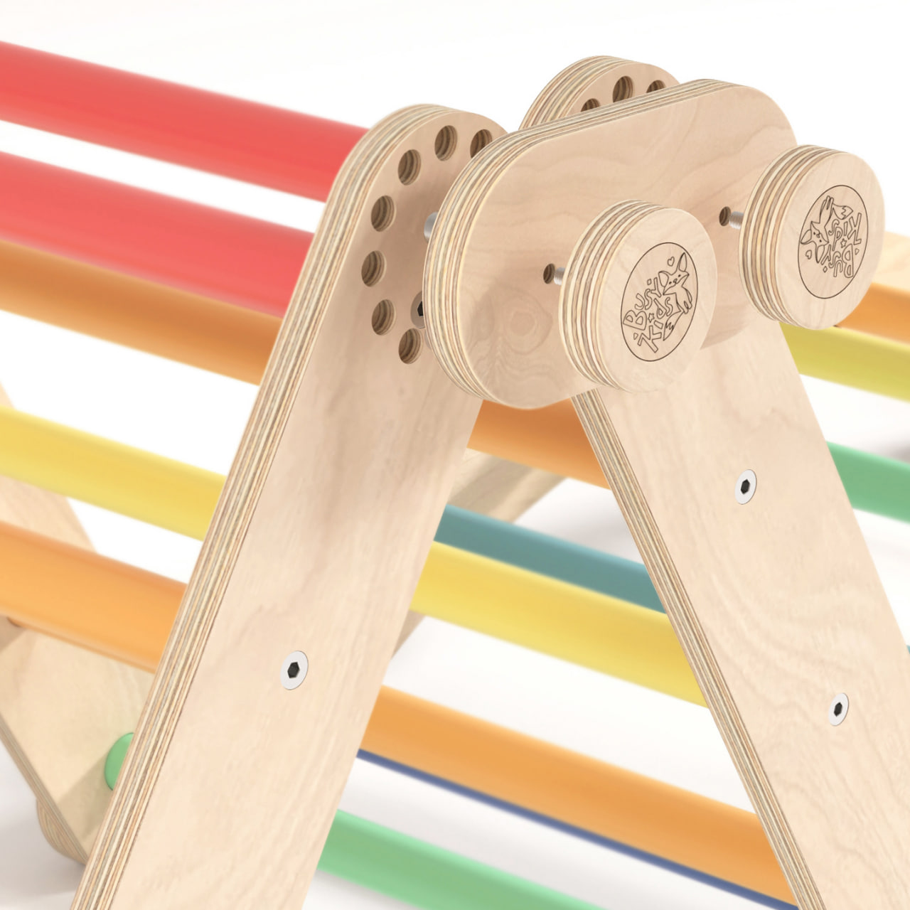 Grand ensemble d’escalade inclinable (set XL avec Rocker + et la planche) couleurs arc-en-ciel