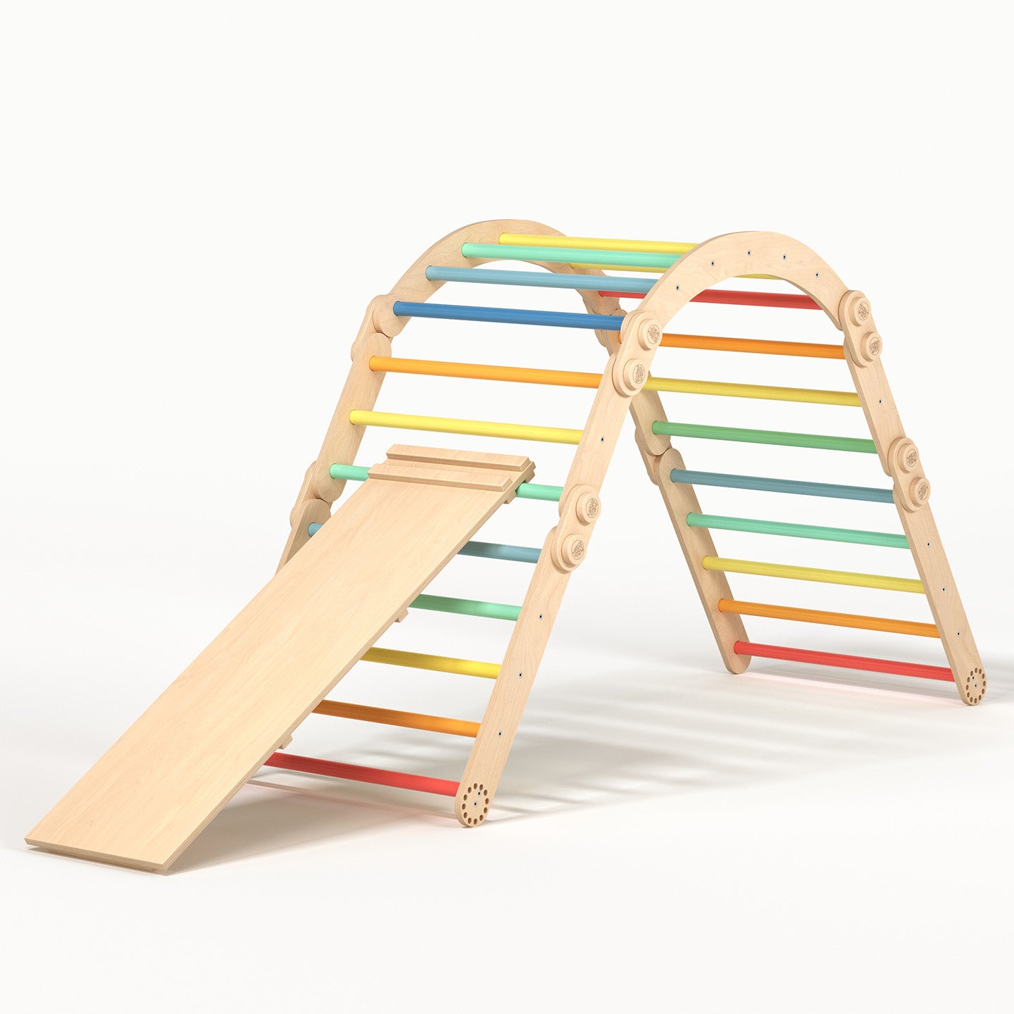 Grand ensemble d’escalade inclinable (set XL avec Rocker + et la planche) couleurs arc-en-ciel