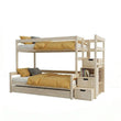 Lit superposé BusyKids LUMI-MAX avec escalier de rangement 90 x 200 / 120 x 200 cm