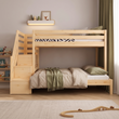 Lit superposé en bois BusyKids HAPPY 3 couchages avec escalier de rangement