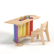Ensemble - bascule / planche à double face / chaise - couleur arc-en-ciel