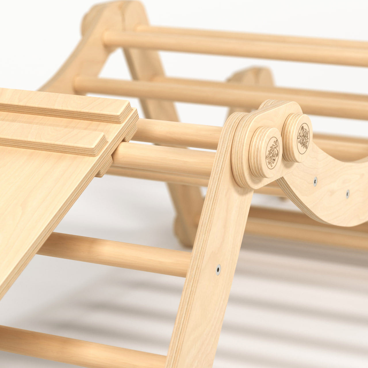 Grand ensemble d’escalade inclinable (set XL avec Rocker + et la planche) - Bois Brut (non verni)