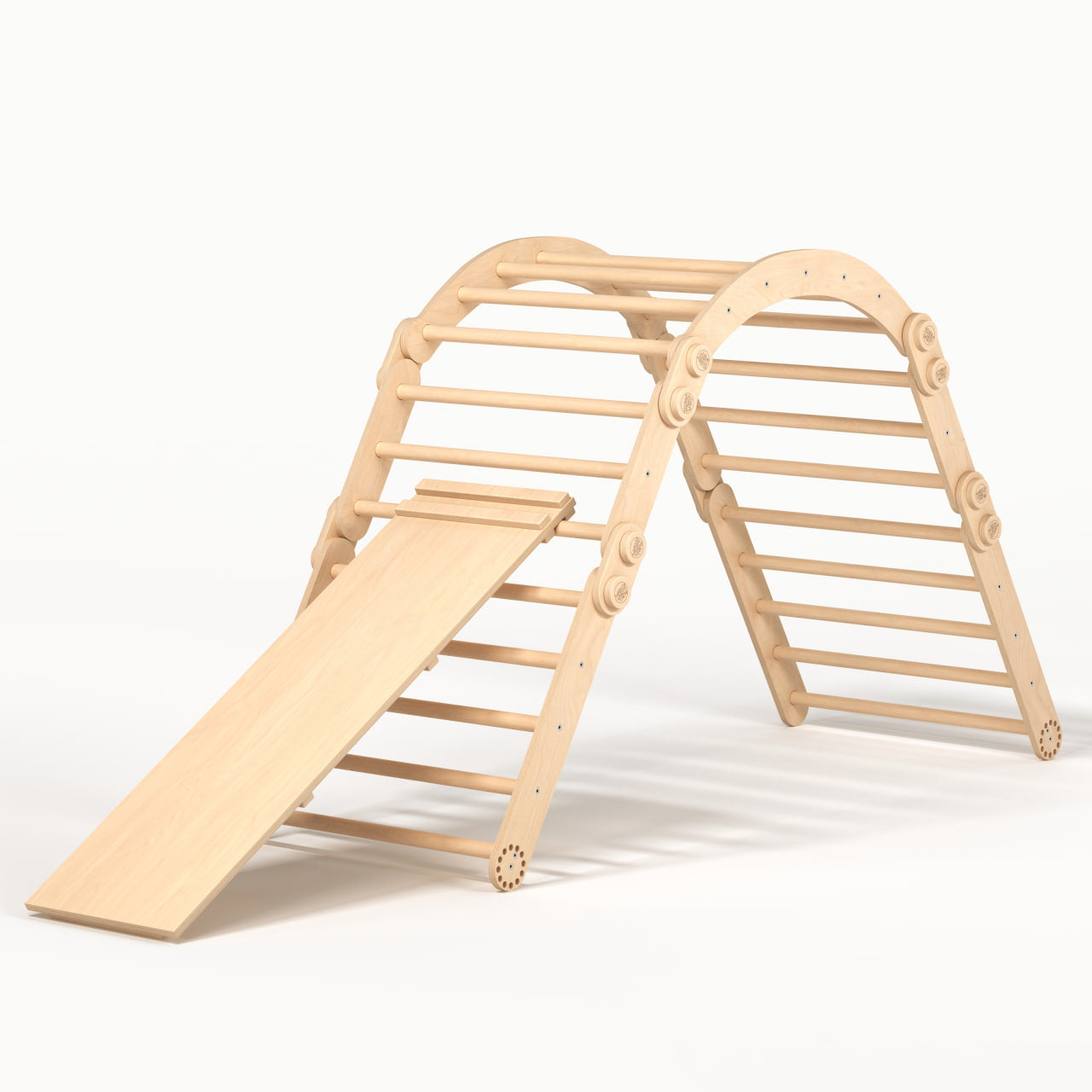 Grand ensemble d’escalade inclinable (set XL avec Rocker + et la planche) - Bois Brut (non verni)